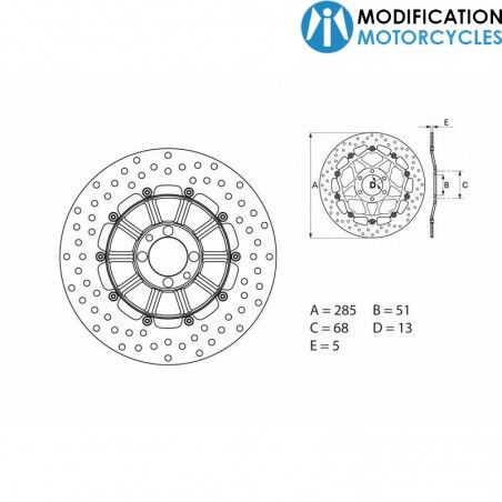 Disque Frein Rond Fixe Brembo Oro BMW K75 K100 Modif Moto