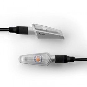 Silver Moto Mini clignotants Ampoules indicateurs avant / arrière Ambre /  Jaune Adaptés pour Chopper Bobber Cafe Racer