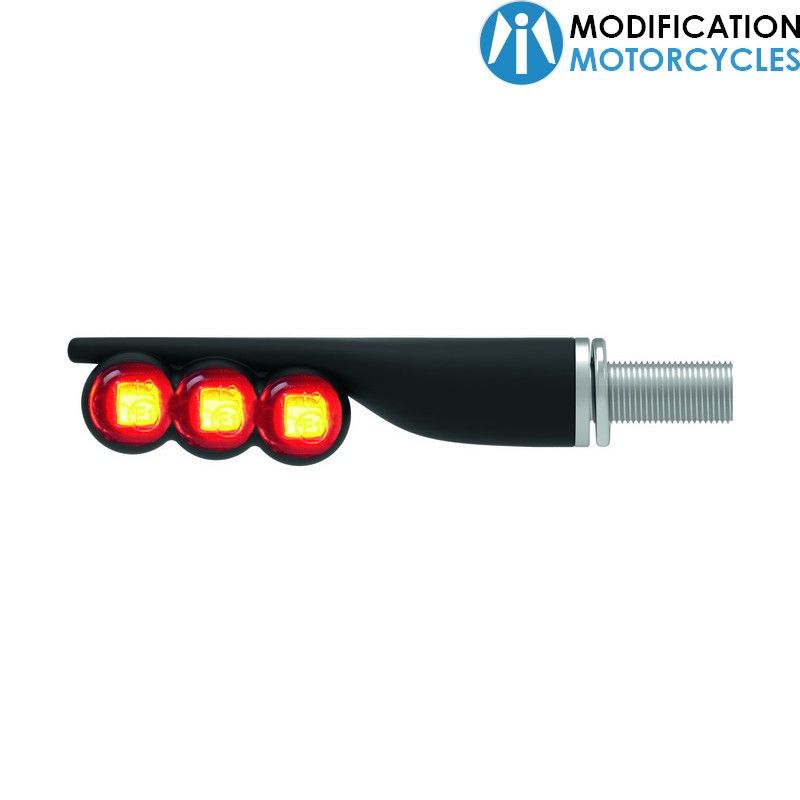 Clignotant LED Moto Adaptable Homologué TRI Noir Long