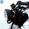 Optique de phare Basic noire pour moto Vintage