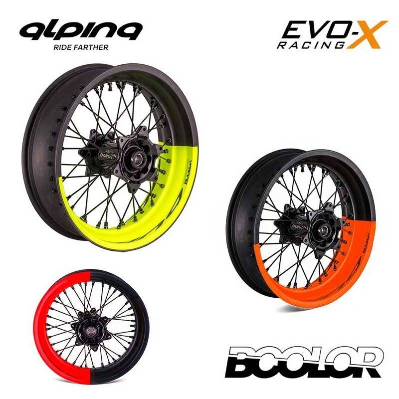 Jante arriere Flat Track tubeless 3 x 19 Alpina HUSABERG pack Bicolor