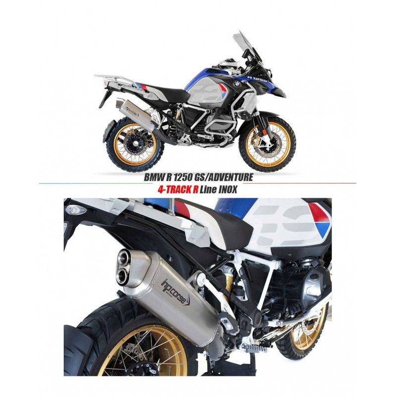 Echappement HP Corse 4-track inox satine homologué bmw r 1250 gs