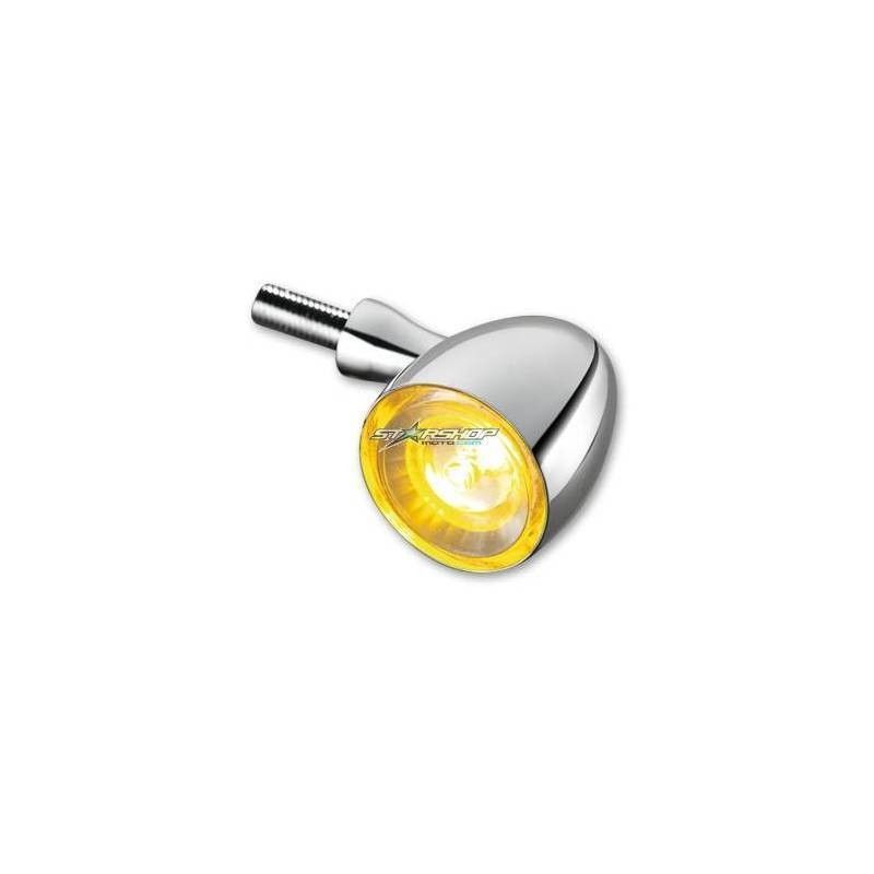 Micro-Clignotant Chrome Atto® lentille claire éclairage jaune par Kellermann