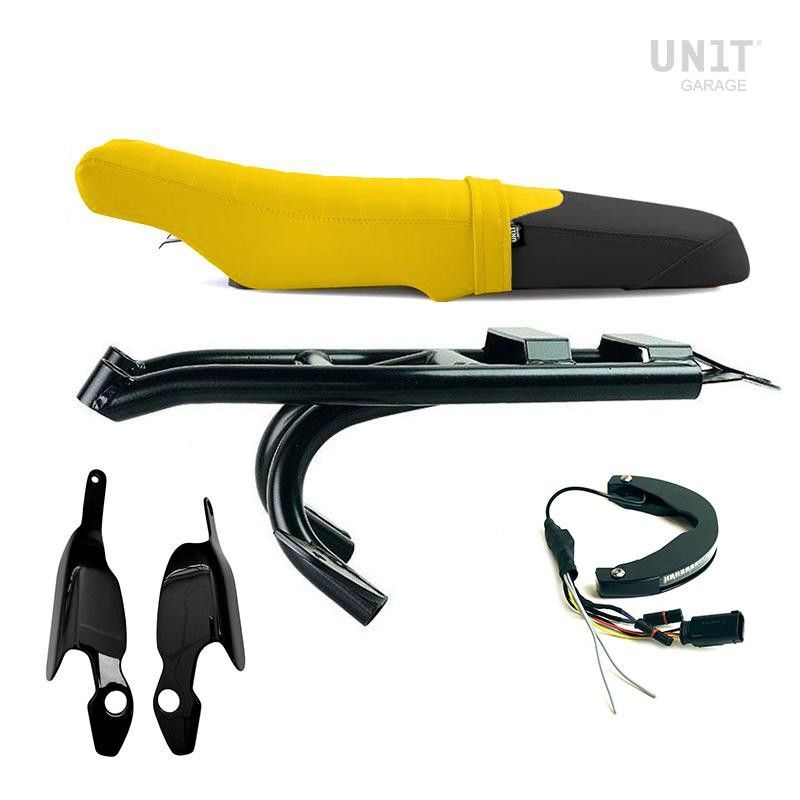 Kit SportTail avec selle biplace en sky Yellow 40/Black Unit Garage pour BMW R18 1