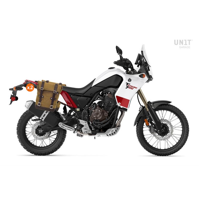 Sacoche latérale 22-30L et cadre Unit Garage pour Yamaha Ténéré 700 beige marron