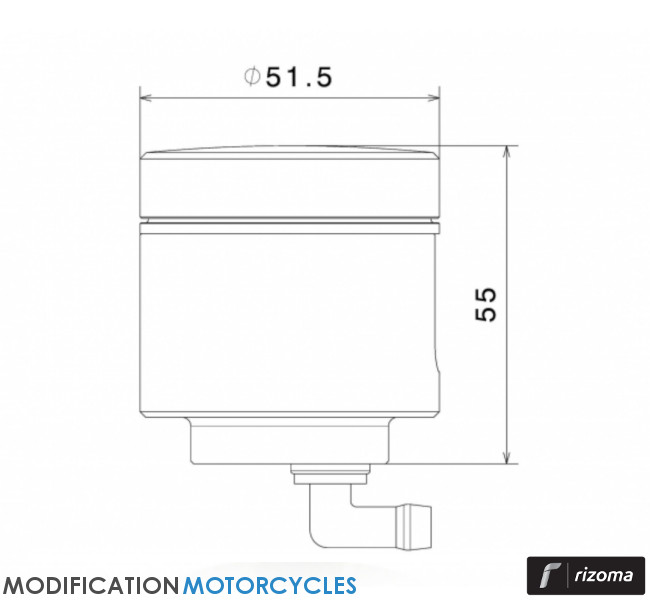 Réservoir de fluides moto Notch type CT157 par Rizoma
